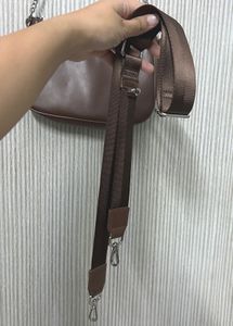 Chic Brown Shoulder Bag with Chain Accent