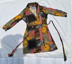 Boho Patchwork Wrap Dress