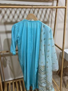 Elegant Sky Blue Kurta Set with Dupatta 🩵