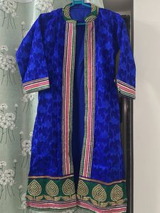 Elegant Blue Embroidered Kurta Set