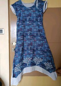 Price Dropped !! Designer Blue Applique Work Dress
