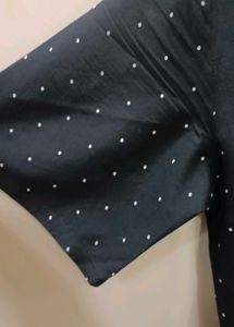 Black Polka Dot V-Neck Dress