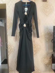Chic Black Cut-Out Maxi Dress