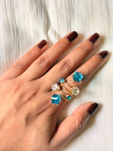 Statement Geometric Gemstone Ring