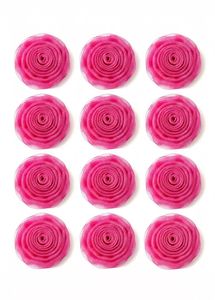 Rose flower Patches , Shining Pink Net Fabric 12