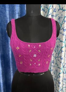 COMBO Elegant Black Lace Halter Top + Pink to