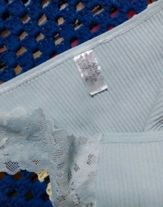 Combo of Light Blue Lace Trim Briefs