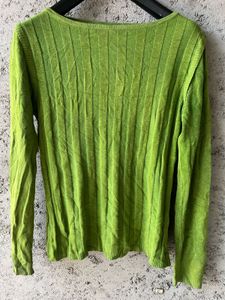 Lime Green Ribbed Long Sleeve Top