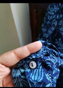 Blue Floral Print Kurti