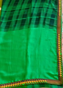 Green Checkered Saree