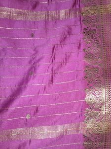 Elegant Pink Saree with Gold Border