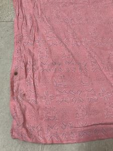A Line Pink Kurti With Bottom