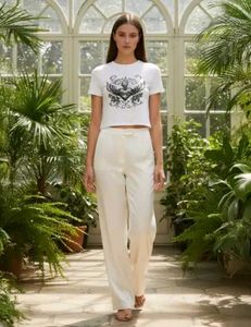 Shein White Graphic Print Crop T-Shirt