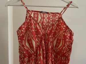 Orange &amp; Cream Print Maxi Dress