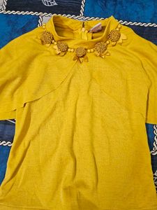 Yellow Kurta with Floral Skirt Set