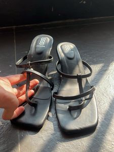 Minimalist Black Thong Sandals