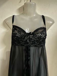 Black Lace &amp; Sheer Nightgown