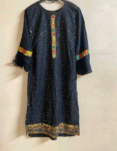 Elegant black Kurta with Embellishments