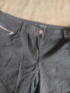 Black Zip Detail Jeans