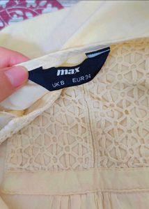 Cream Lace Detail Casual Top