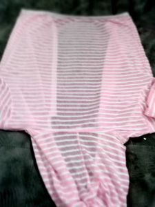 Pink Striped Zip-Up Hoodie