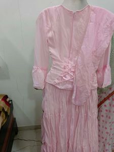 Pink Embroidered Kurta Set with Dupatta