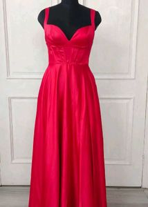 With freebies 🫶 Elegant red Satin Corset Dress