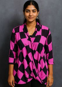 Stylish Pink & Black Top