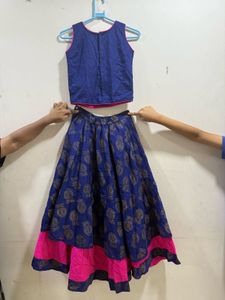 Elegant Blue &amp; Pink Lehenga Choli Set