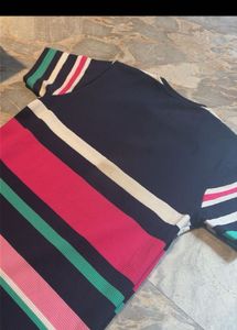 Men's Striped Navy Blue T-Shirt