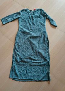 Teal Embroidered Kurta