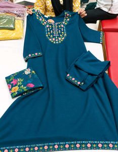 Teal Embroidered Kurta Set with Dupatta