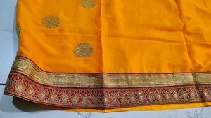 Vibrant Yellow Silk Saree