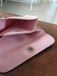 Chic Pink Faux Leather Clutch