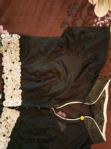 Black Color With Silver Lace + Margin