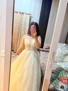 Elegant cream golden handwork gown🎀❤️🦋