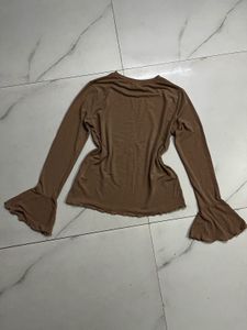 sheer Beige Long Sleeve Bell