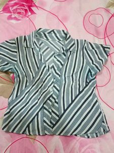 Striped Button-Up Shirt