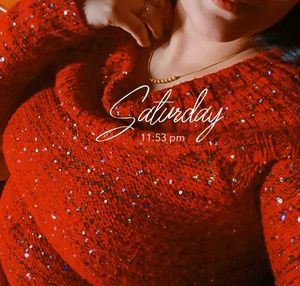 Embellished Red Boatneck Sweater, One Time Used.