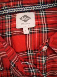 Red Plaid Button-Up Shirt