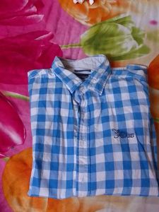 Men's Blue Checkered Casual Shirt