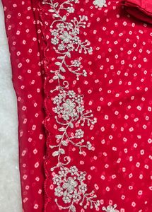 Stunning Red Embellished Saree