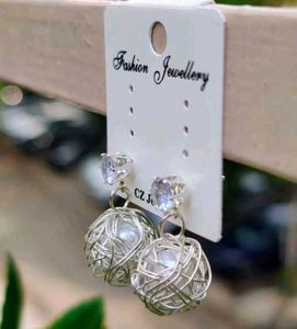 Sparkling Silver Drop Earrings