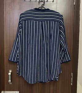 Striped V-Neck 3/4 Sleeve Top