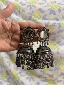 Afghani Oxidised Jhumka Earrings