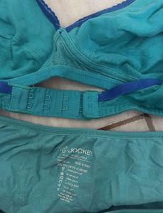 Teal Cotton Bra &amp; Panty Set