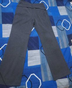 Stylish Grey Trousers with Belt Detail