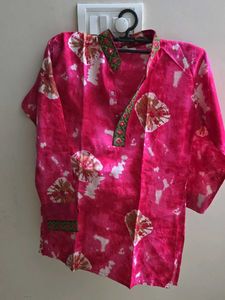Vibrant Pink Tie-Dye Kurta