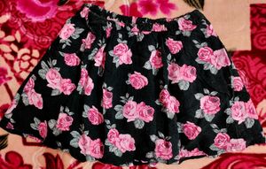 Price Drop-Black Floral Stylish Skirt