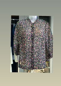 Chic Floral Print Sheer Blouse